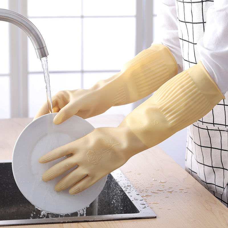 Dish Glove Rubber - 38cm Household Laundry Gloves Kitchen Cleaning