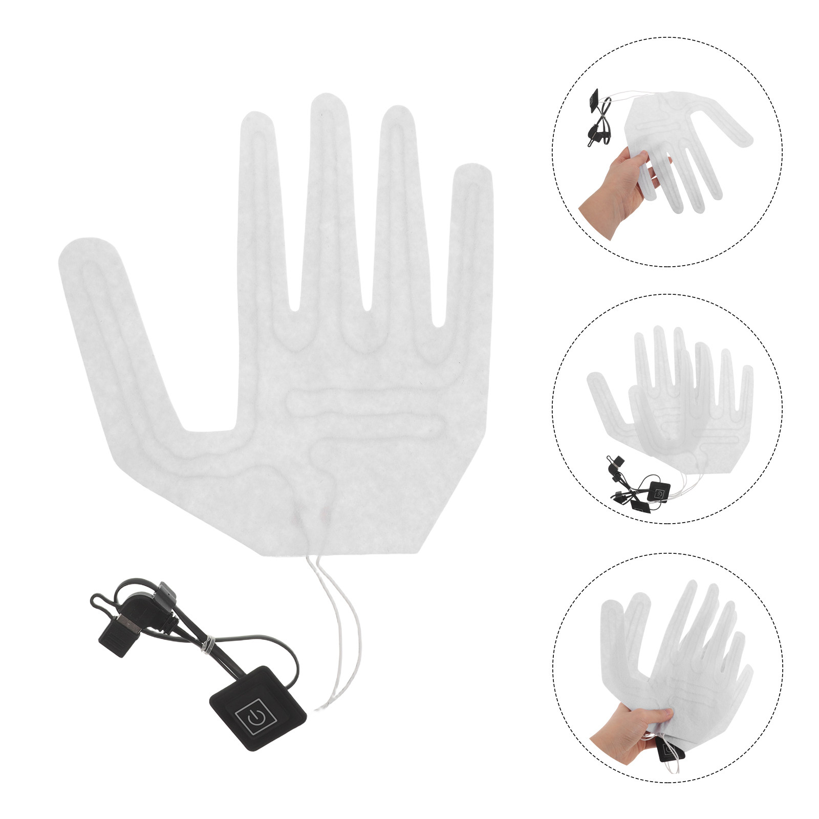 Cycling Glove Padded - 2Pcs Full Finger Electric Heating Pad