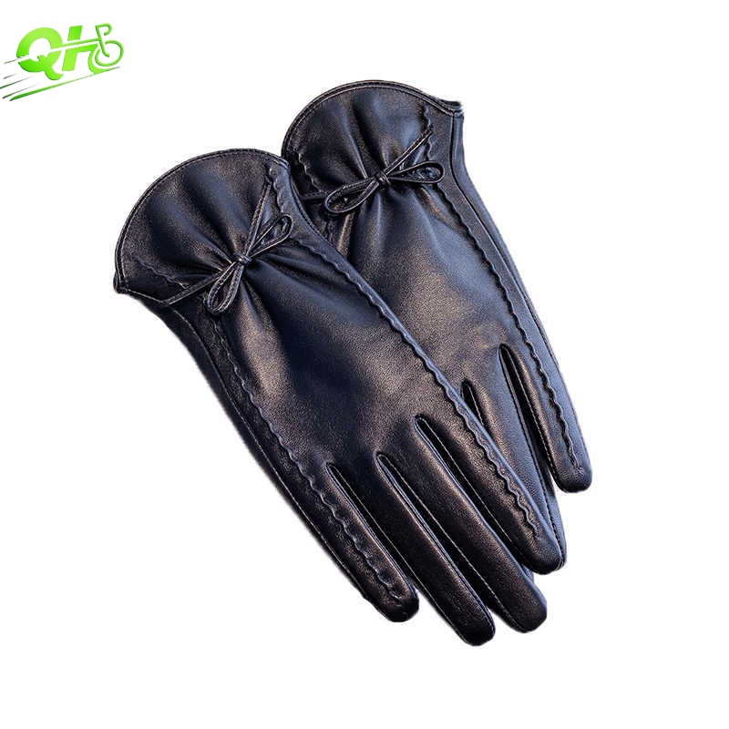 Leather Driving Glove - Lady Elegant Genuine Leather Gloves Electric