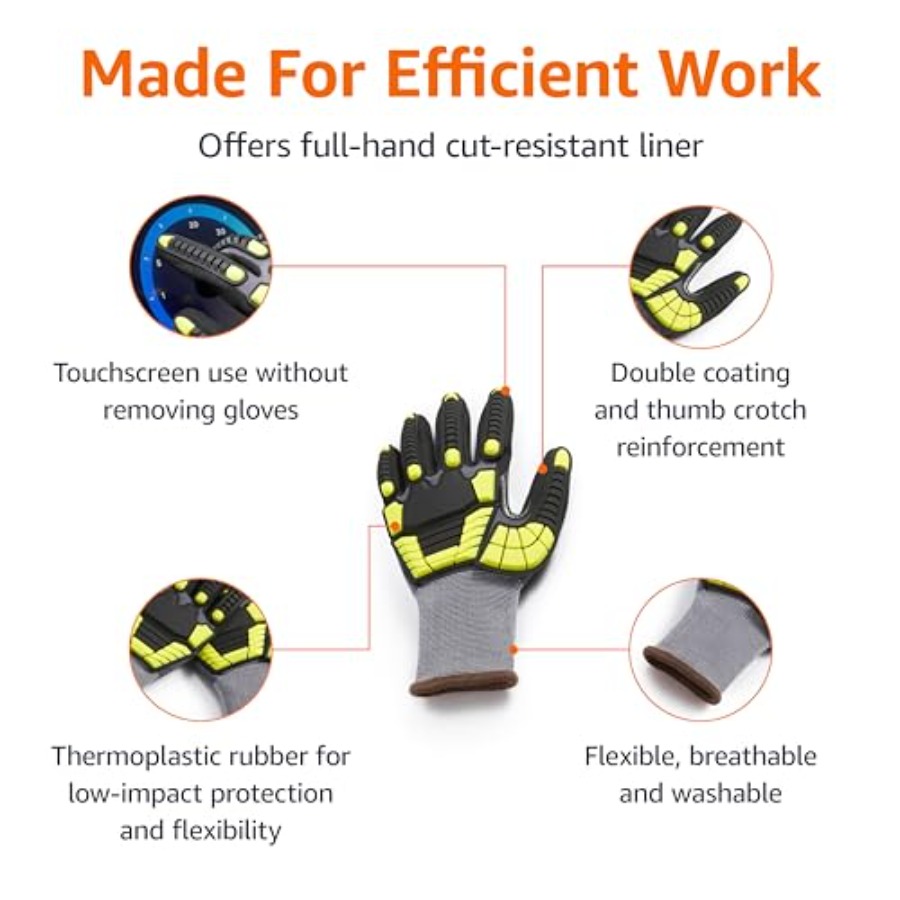 Safety work gloves for industr - Work Glove Impact ulasan dan harga