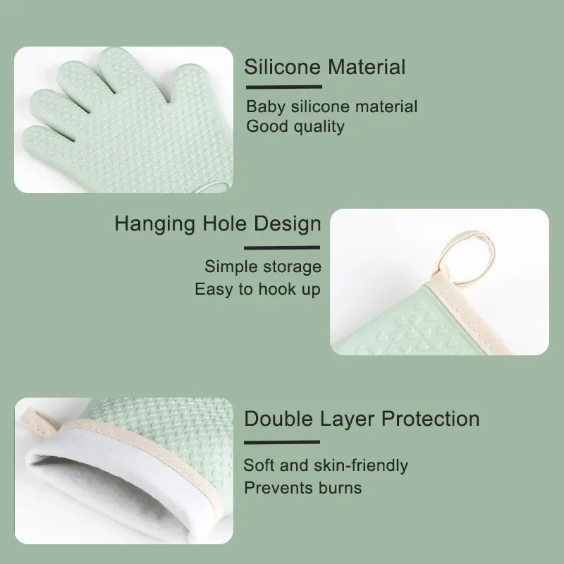 Barbecue Oven Gloves Anti-slip - Oven Mitt Silicone ulasan dan harga