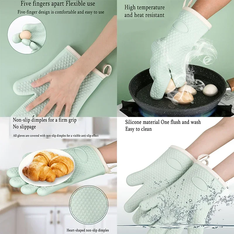 Barbecue Oven Gloves Anti-slip - Oven Mitt Silicone ulasan dan harga