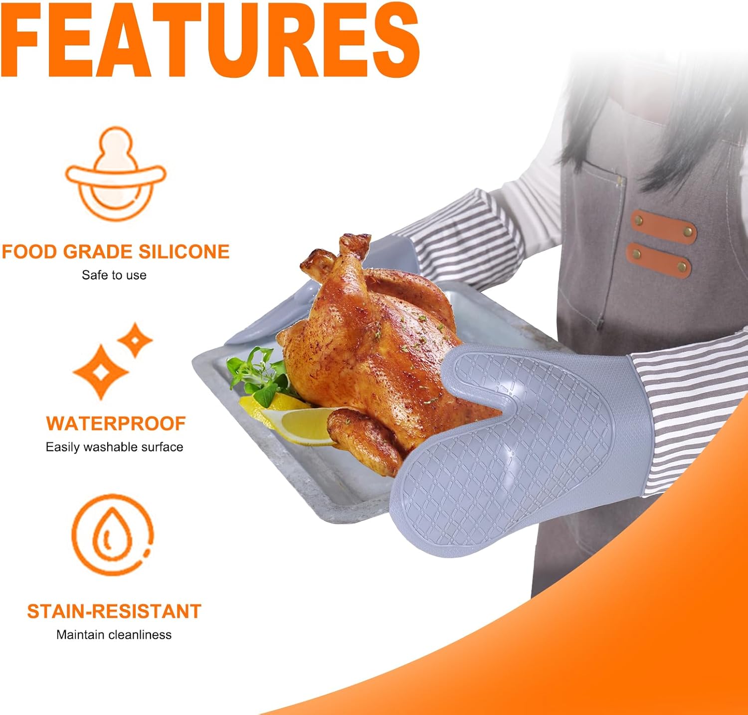 Silicone Oven Mitts, 500°F Hea - Heat Resistant Glove ulasan dan harga