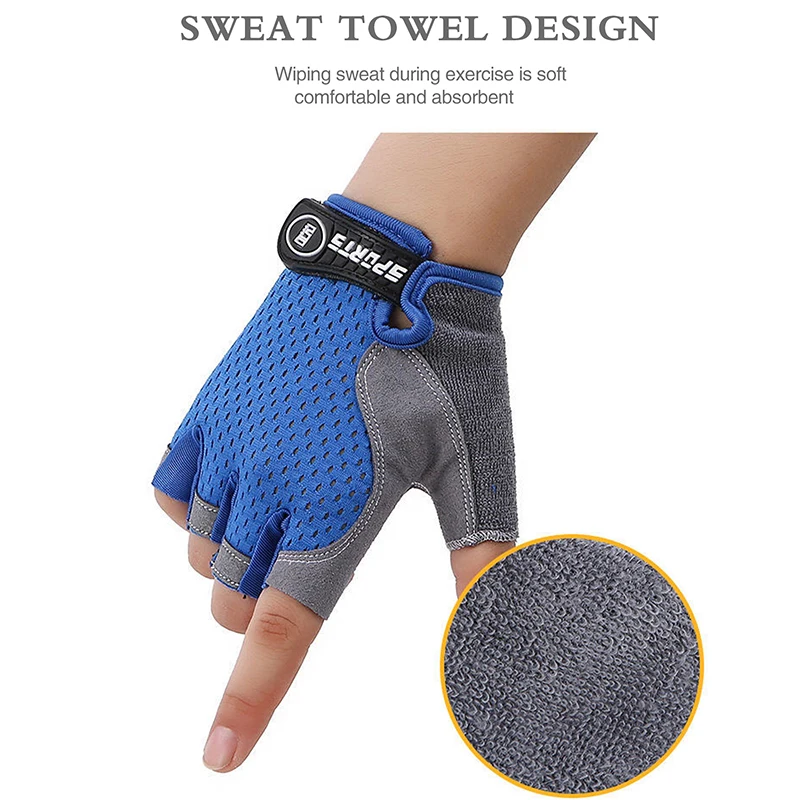 Kids Half Finger Sports Cyclin - Cycling Glove Padded ulasan dan harga