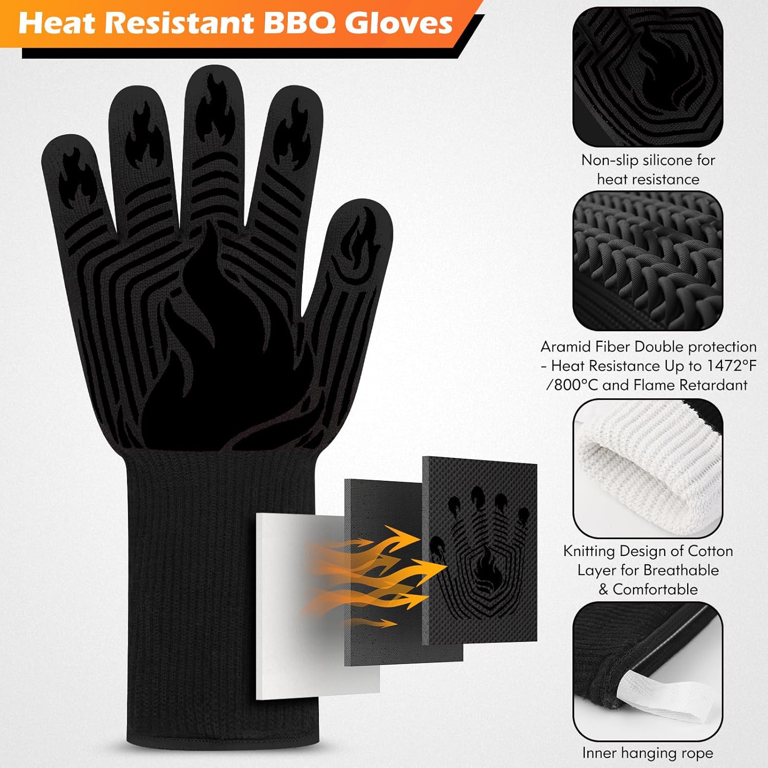 BBQ Gloves, 1472°F Heat Resist - Heat Resistant Glove ulasan dan harga