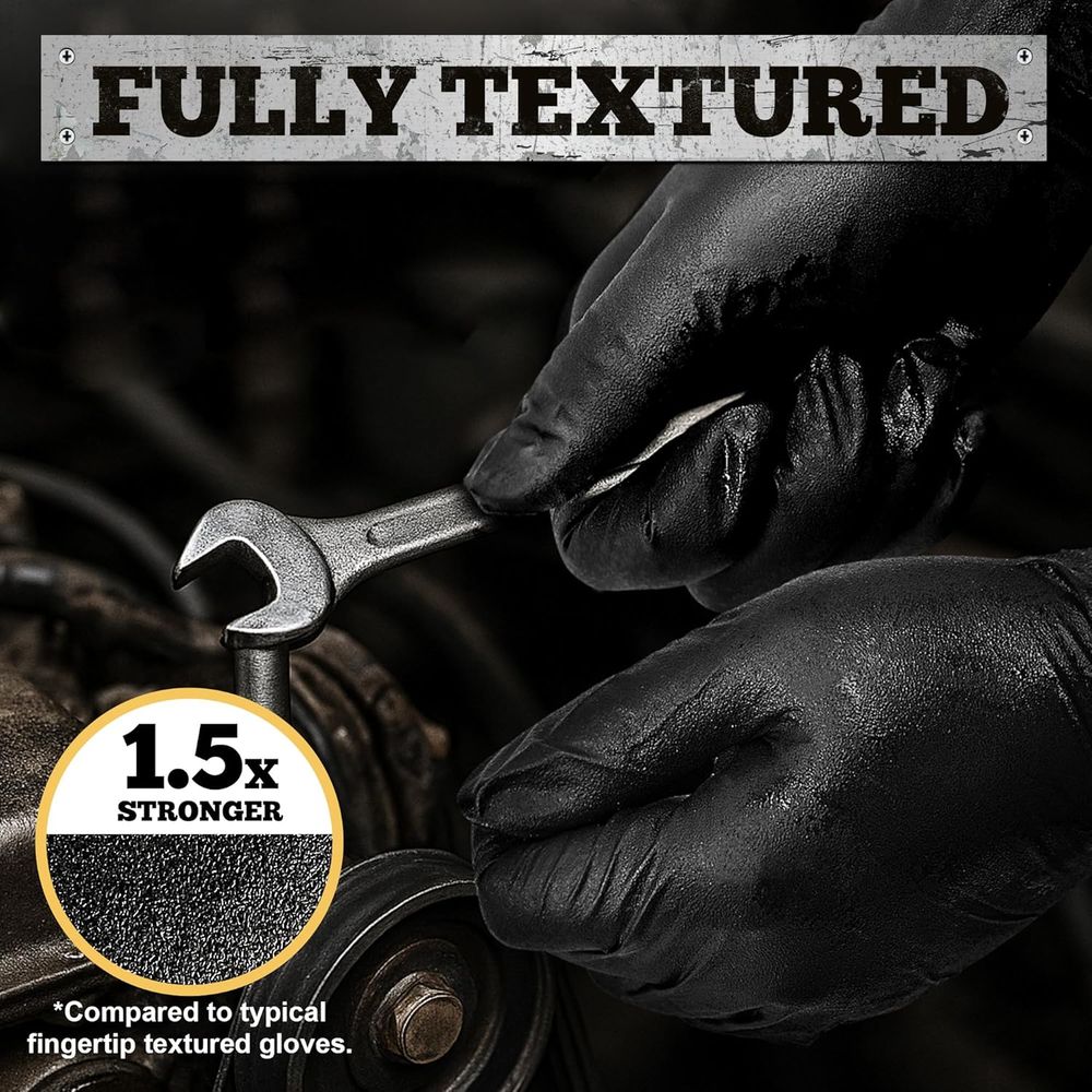 Heavy-Duty 6 Mil Black Nitrile - Nitrile Mechanic Glove ulasan dan harga