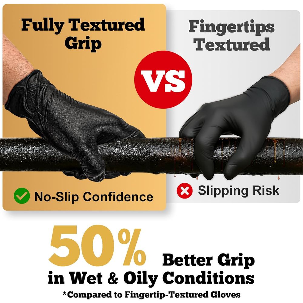 Heavy-Duty 6 Mil Black Nitrile - Nitrile Mechanic Glove ulasan dan harga