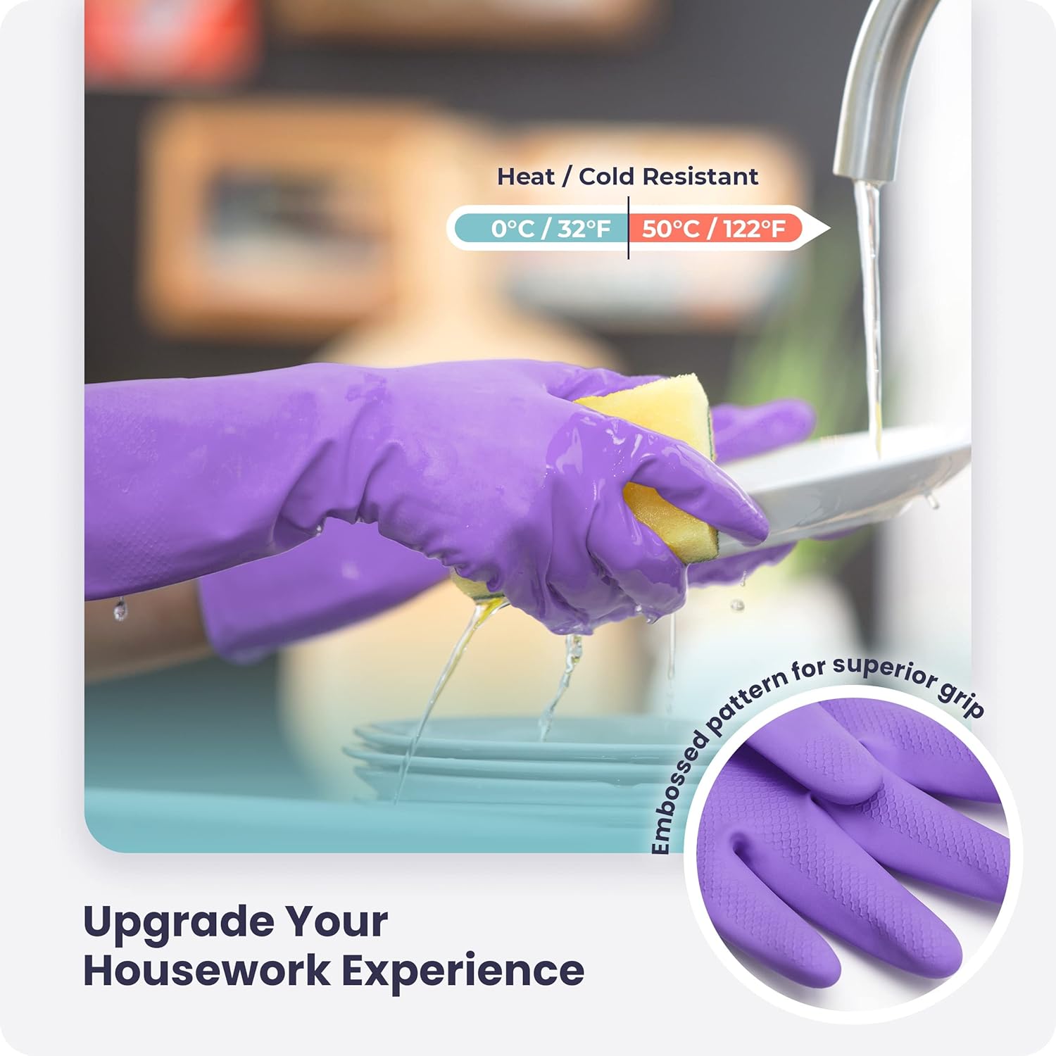 3/6/12/60 Pairs Dishwashing Gl - Rubber Glove Cleaning ulasan dan harga