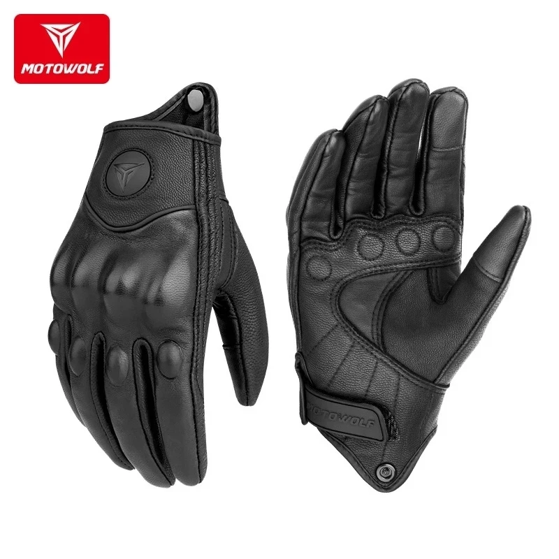 Leather Motorcycle Gloves Men' - Motorcycle Glove Knuckle ulasan dan harga