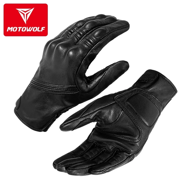 Leather Motorcycle Gloves Men' - Motorcycle Glove Knuckle ulasan dan harga