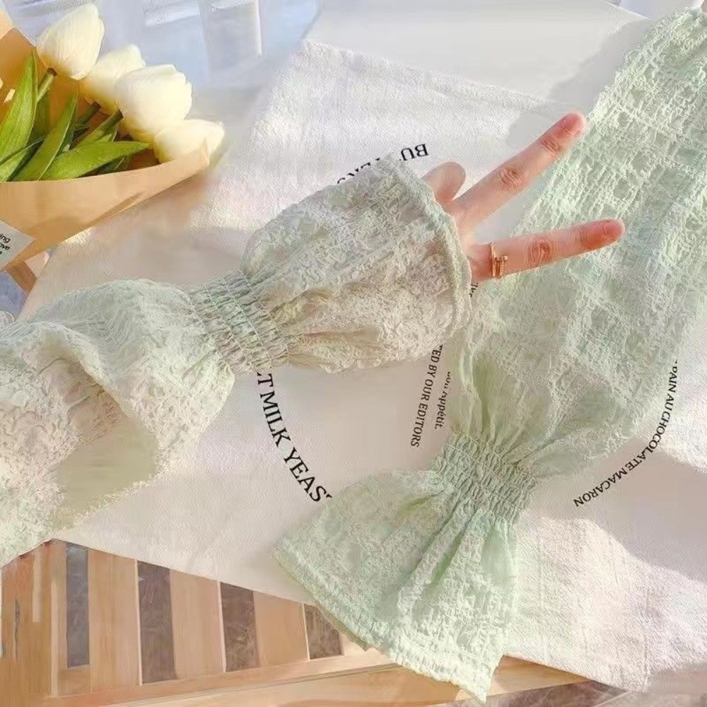 Fashion Lace Mesh Sun Protecti - Fingerless Glove Knit ulasan dan harga