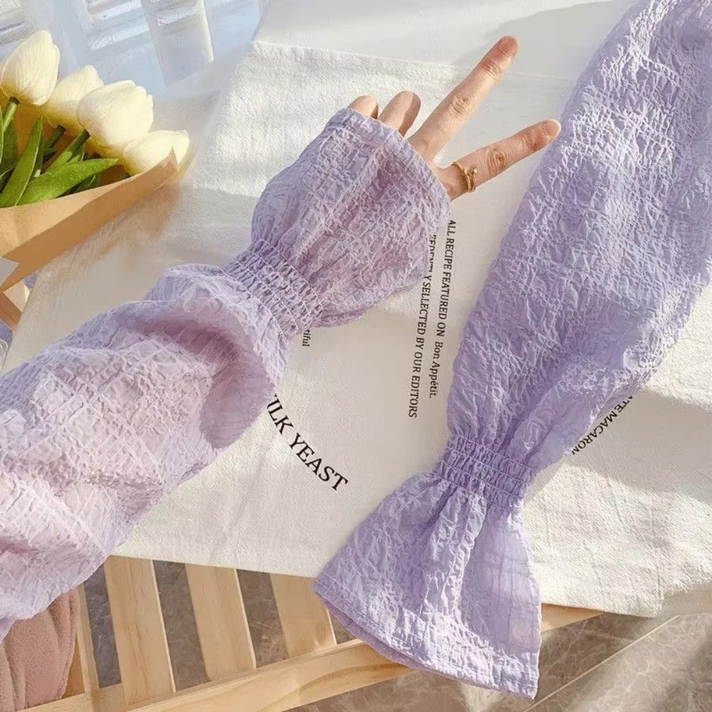 Fashion Lace Mesh Sun Protecti - Fingerless Glove Knit ulasan dan harga