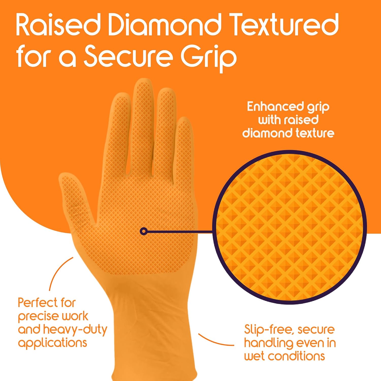 Heavy Duty Orange Nitrile Glov - Nitrile Mechanic Glove ulasan dan harga