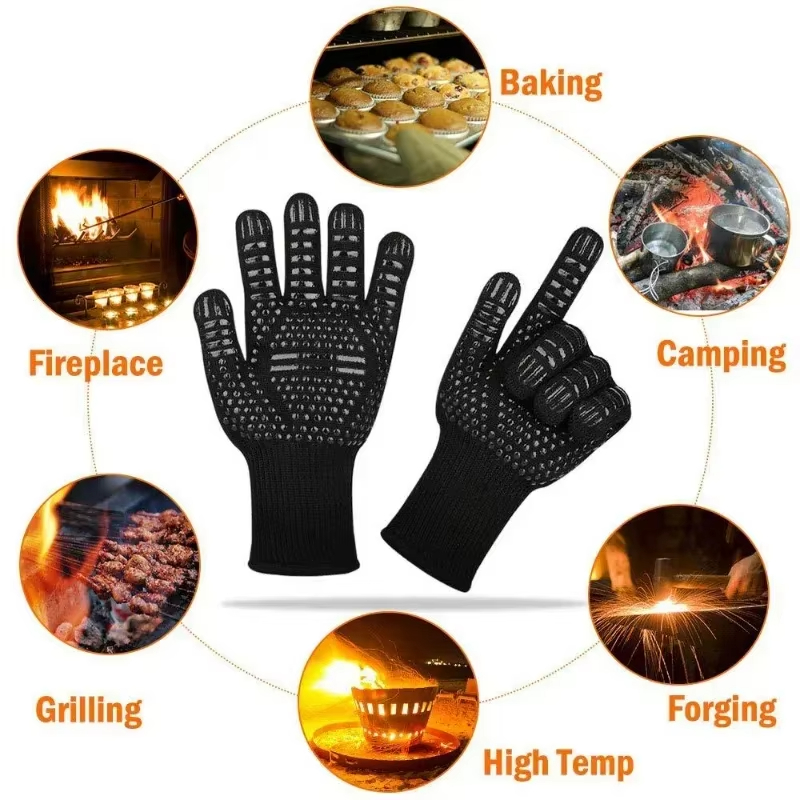 1PCS Piece BBQ Gloves High Tem - Oven Mitt Silicone ulasan dan harga