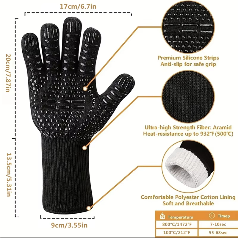 1PCS Piece BBQ Gloves High Tem - Oven Mitt Silicone ulasan dan harga