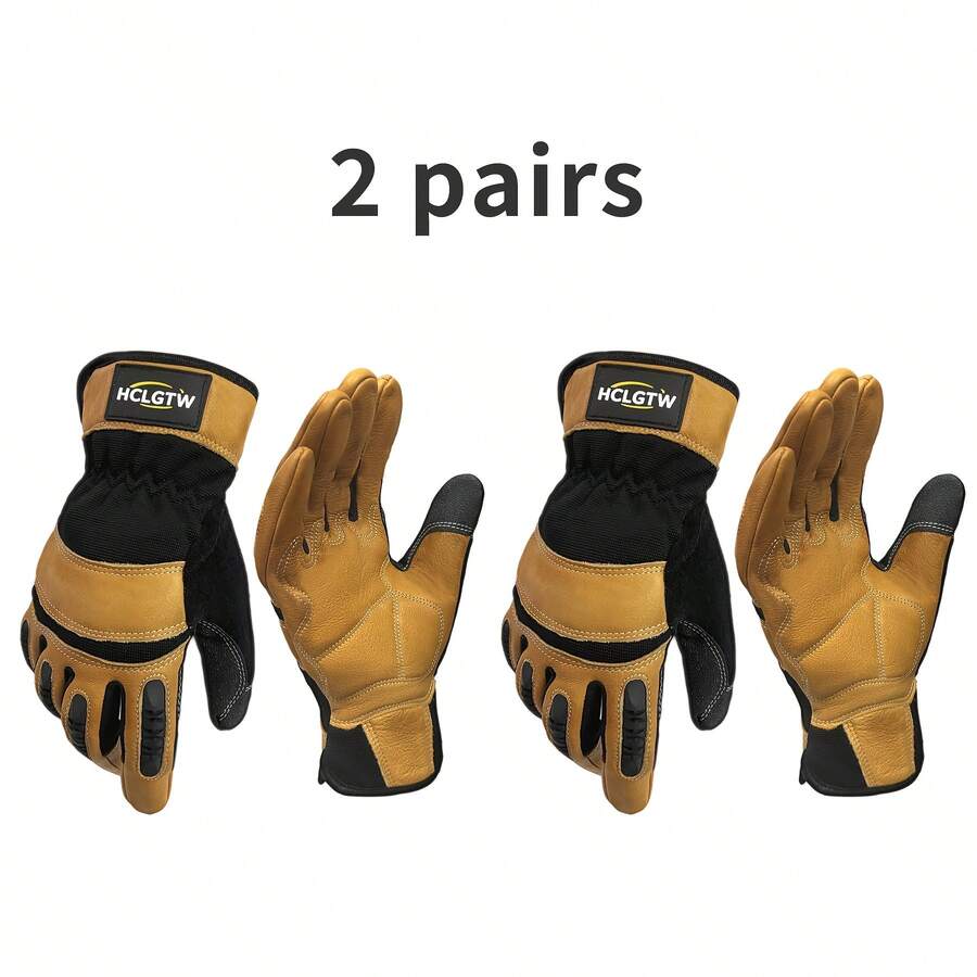 Two Pairs Of Brown Leather Glo - Work Glove Impact ulasan dan harga