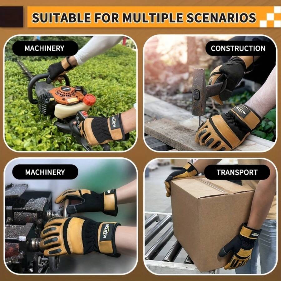 Two Pairs Of Brown Leather Glo - Work Glove Impact ulasan dan harga
