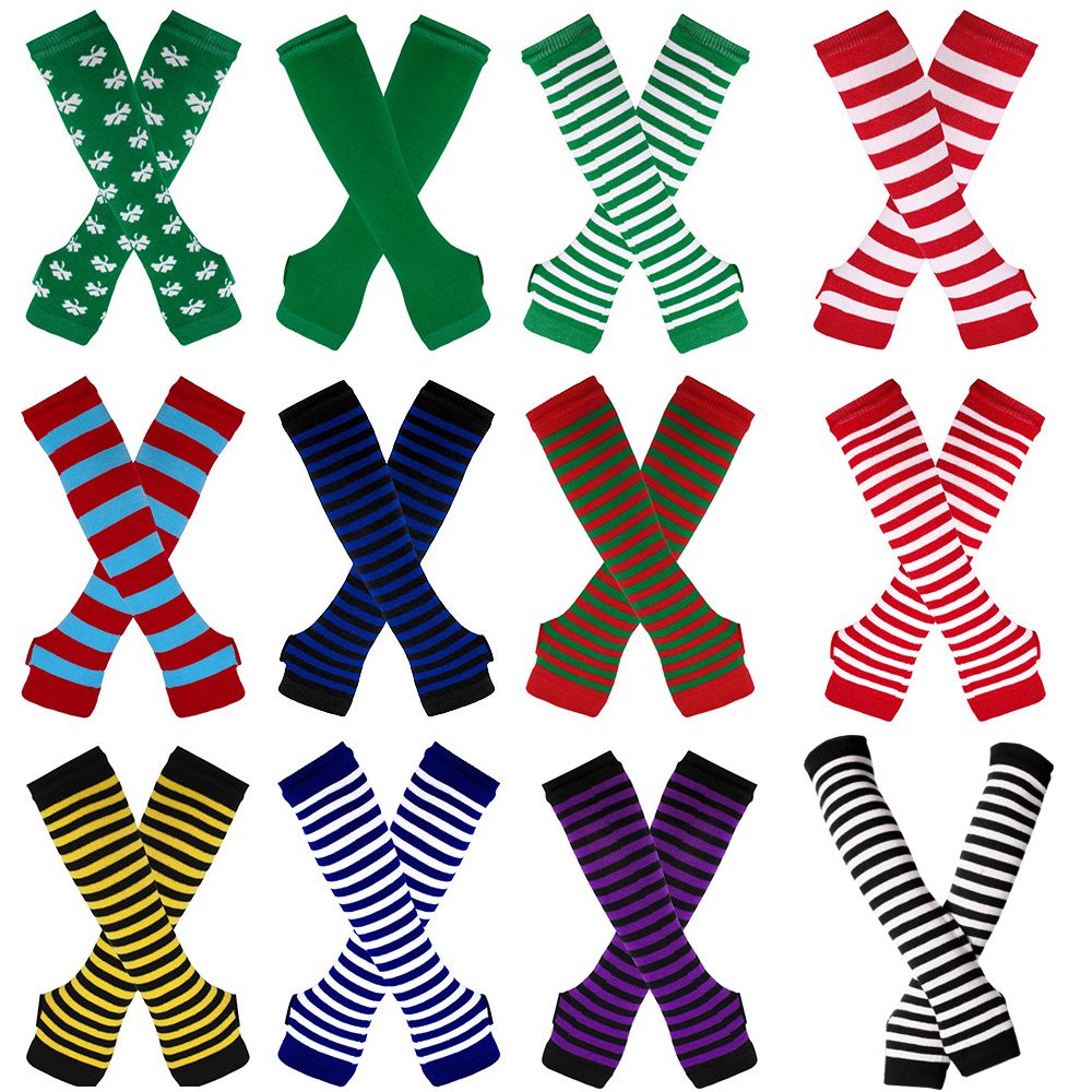 Striped Knitted Handschoenen L - Fingerless Glove Knit ulasan dan harga