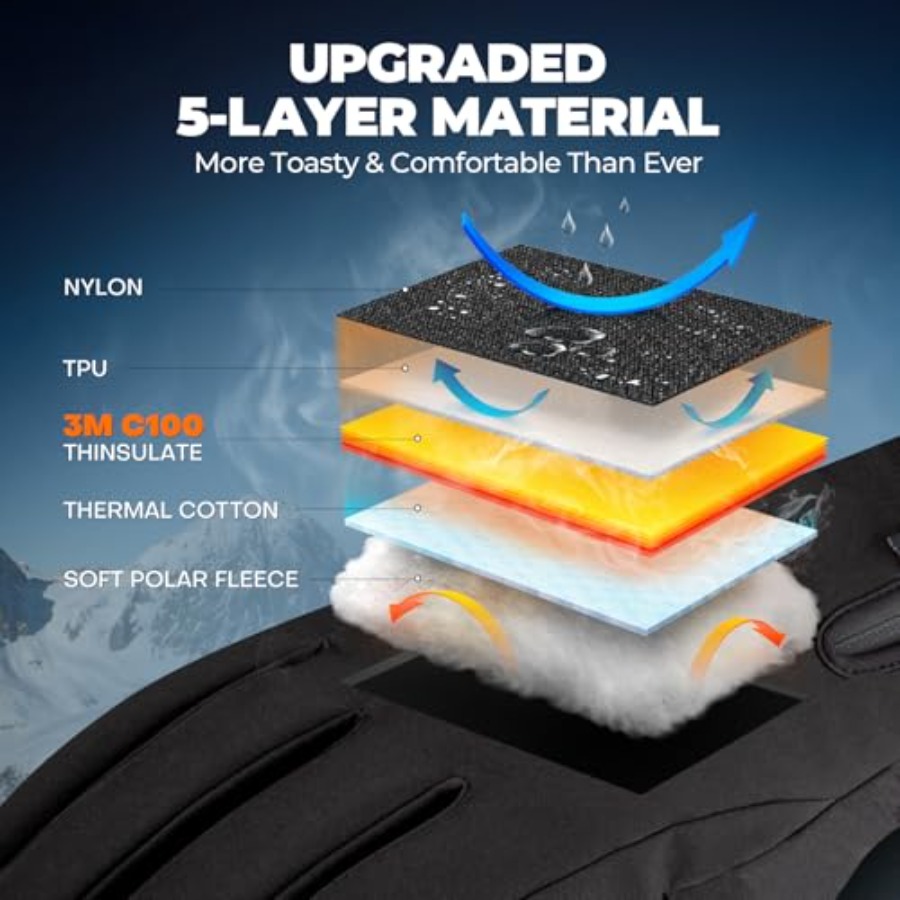 krosa Winter Gloves For Men Wo - Ski Glove Waterproof ulasan dan harga