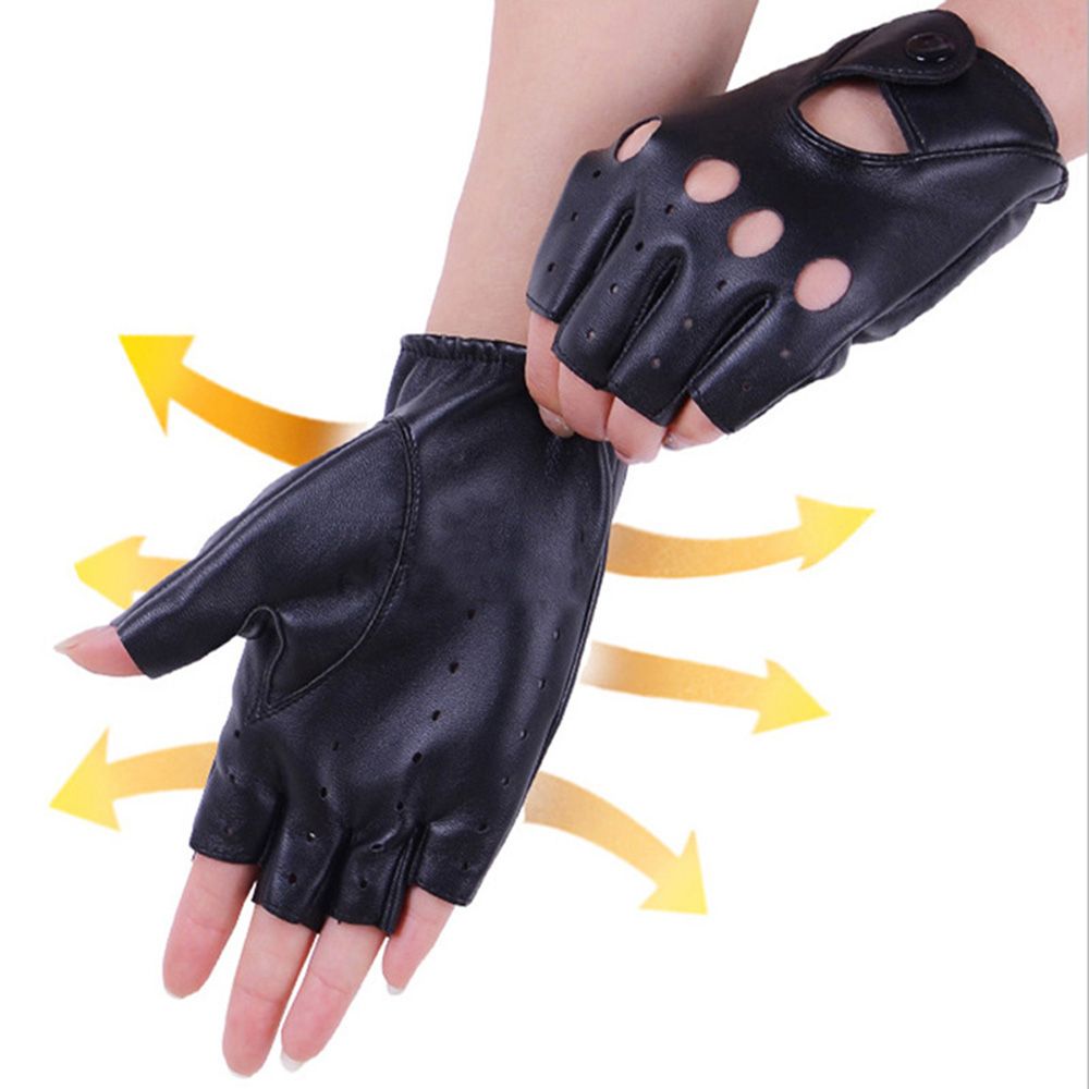 Fashion Fingerless Gloves Hot  - Leather Driving Glove ulasan dan harga