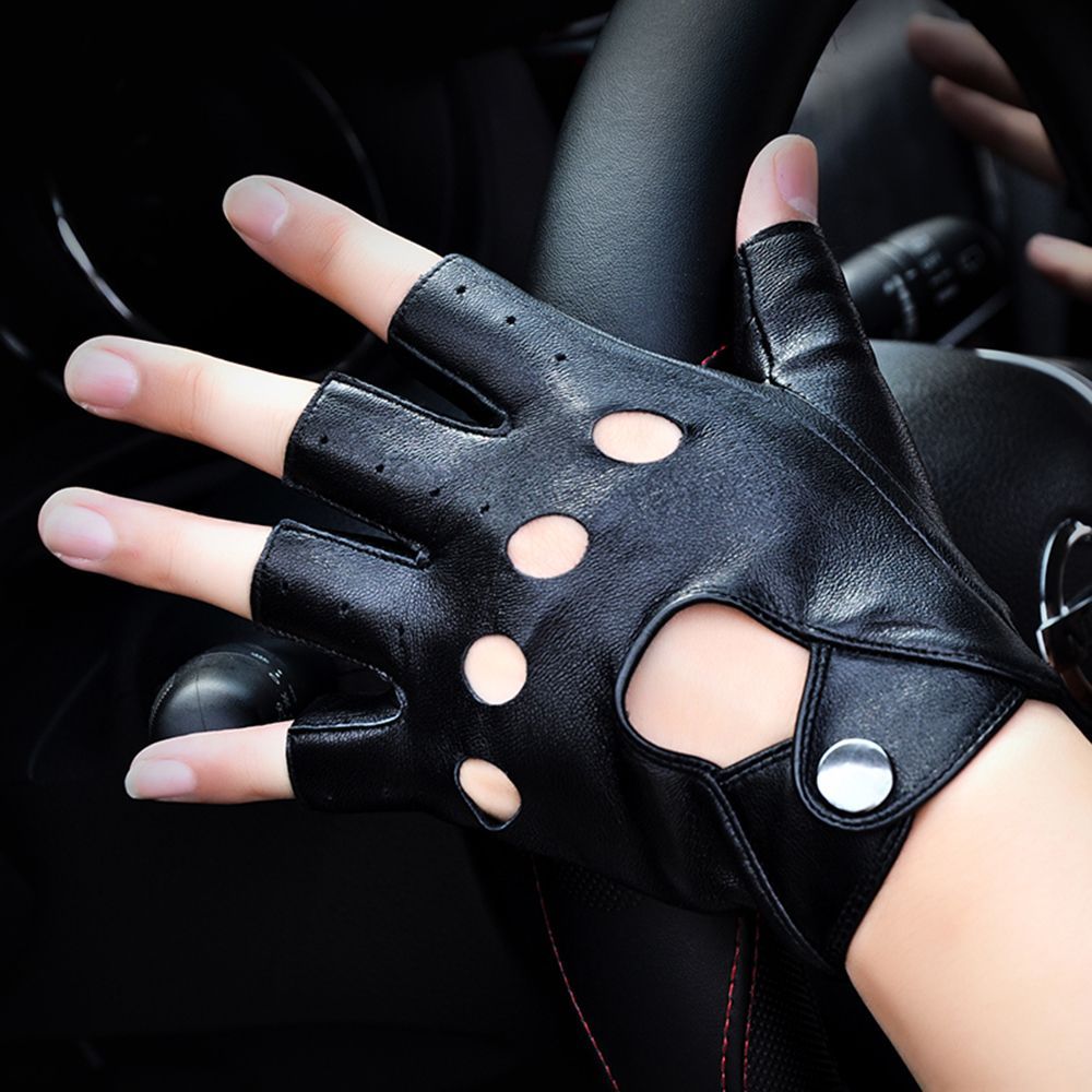 Fashion Fingerless Gloves Hot  - Leather Driving Glove ulasan dan harga
