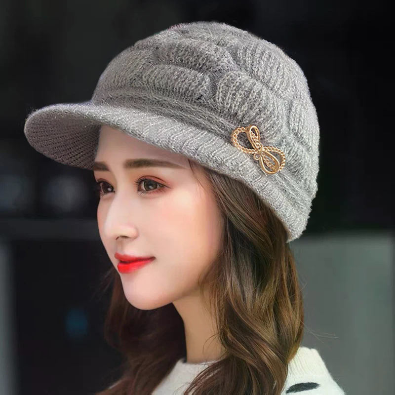 Winter Warm Hat Knitted Hat Ca - Wool Glove Lined ulasan dan harga