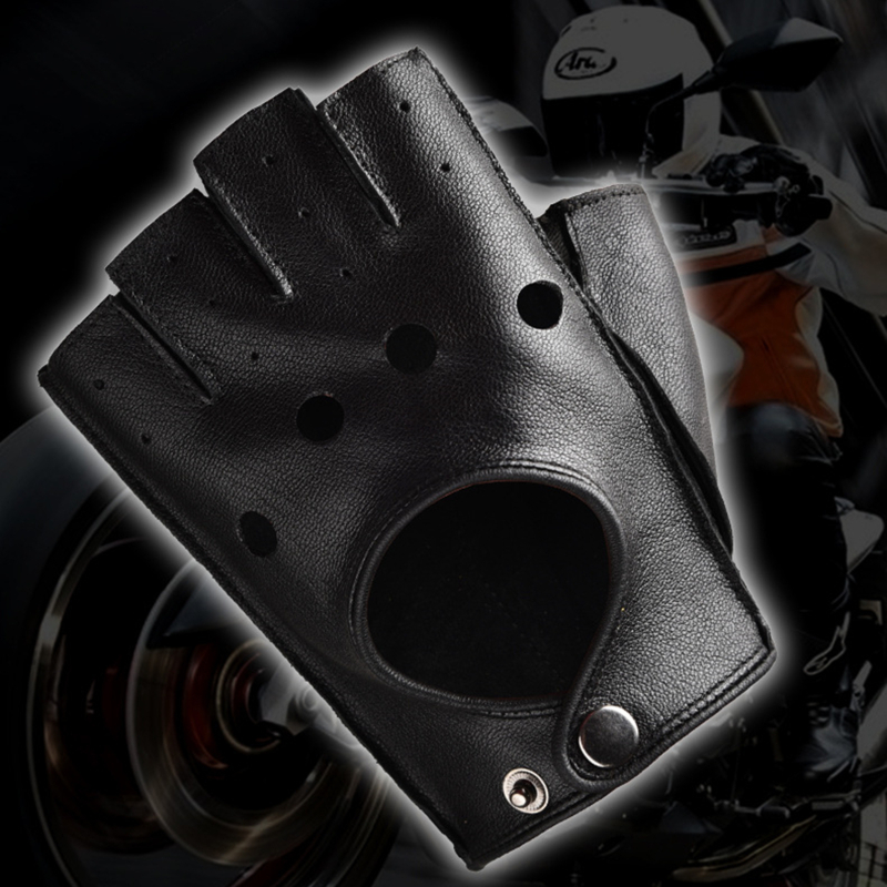 Leather Gloves Men's Half Fing - Leather Driving Glove ulasan dan harga