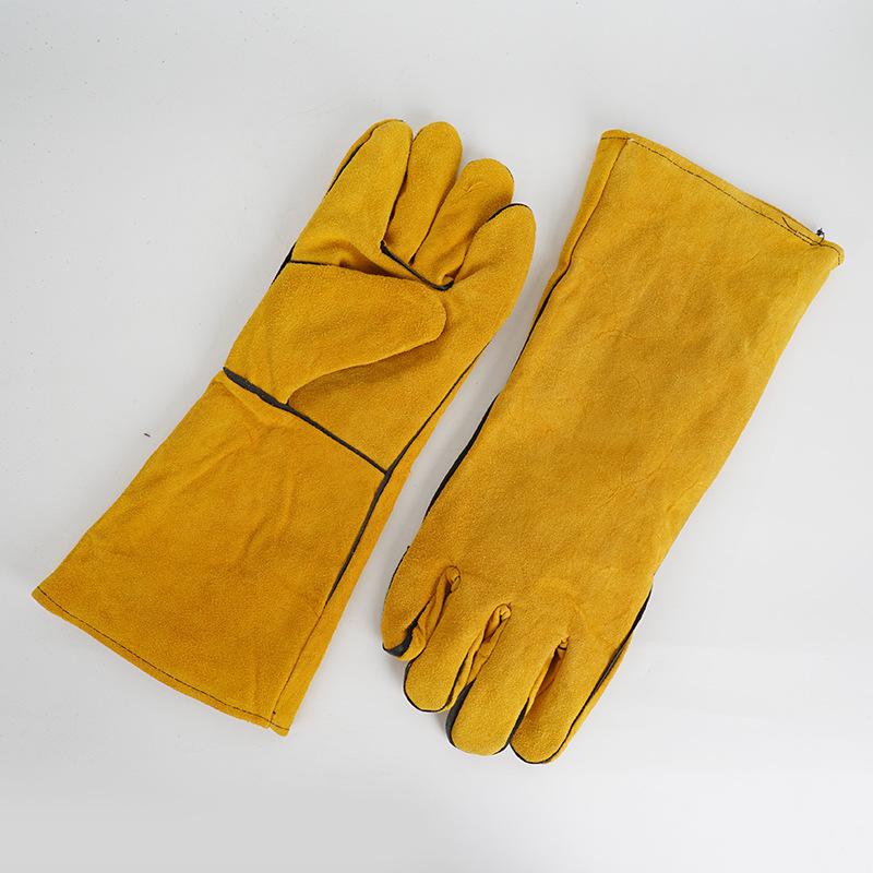 1 Pair 40Cm Welding Leather Gl - Cut Resistant Glove ulasan dan harga