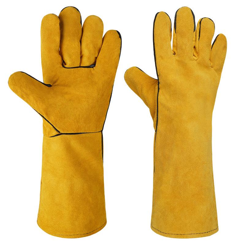1 Pair 40Cm Welding Leather Gl - Cut Resistant Glove ulasan dan harga