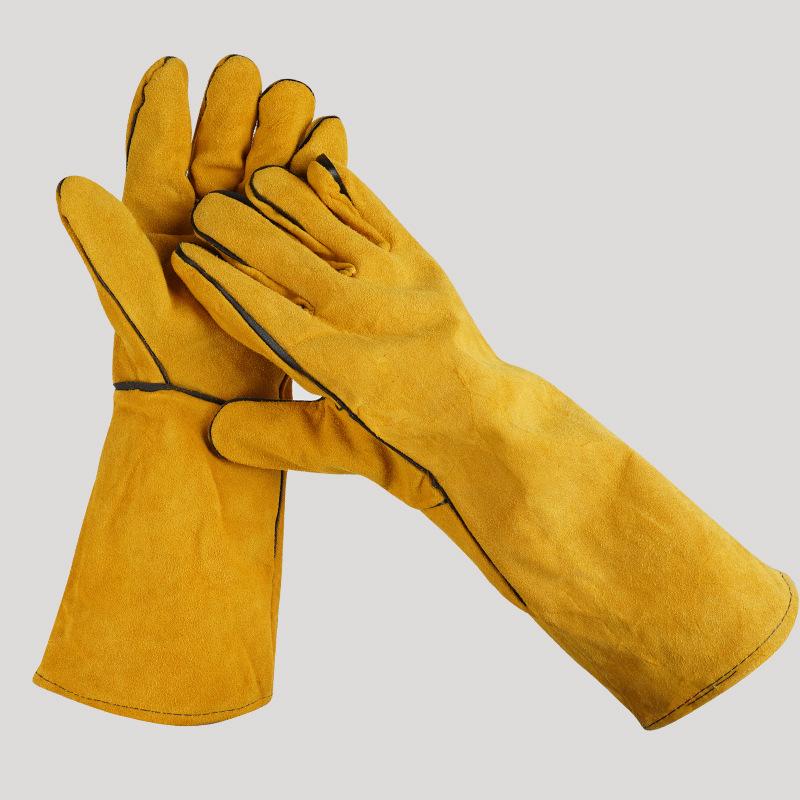 1 Pair 40Cm Welding Leather Gl - Cut Resistant Glove ulasan dan harga