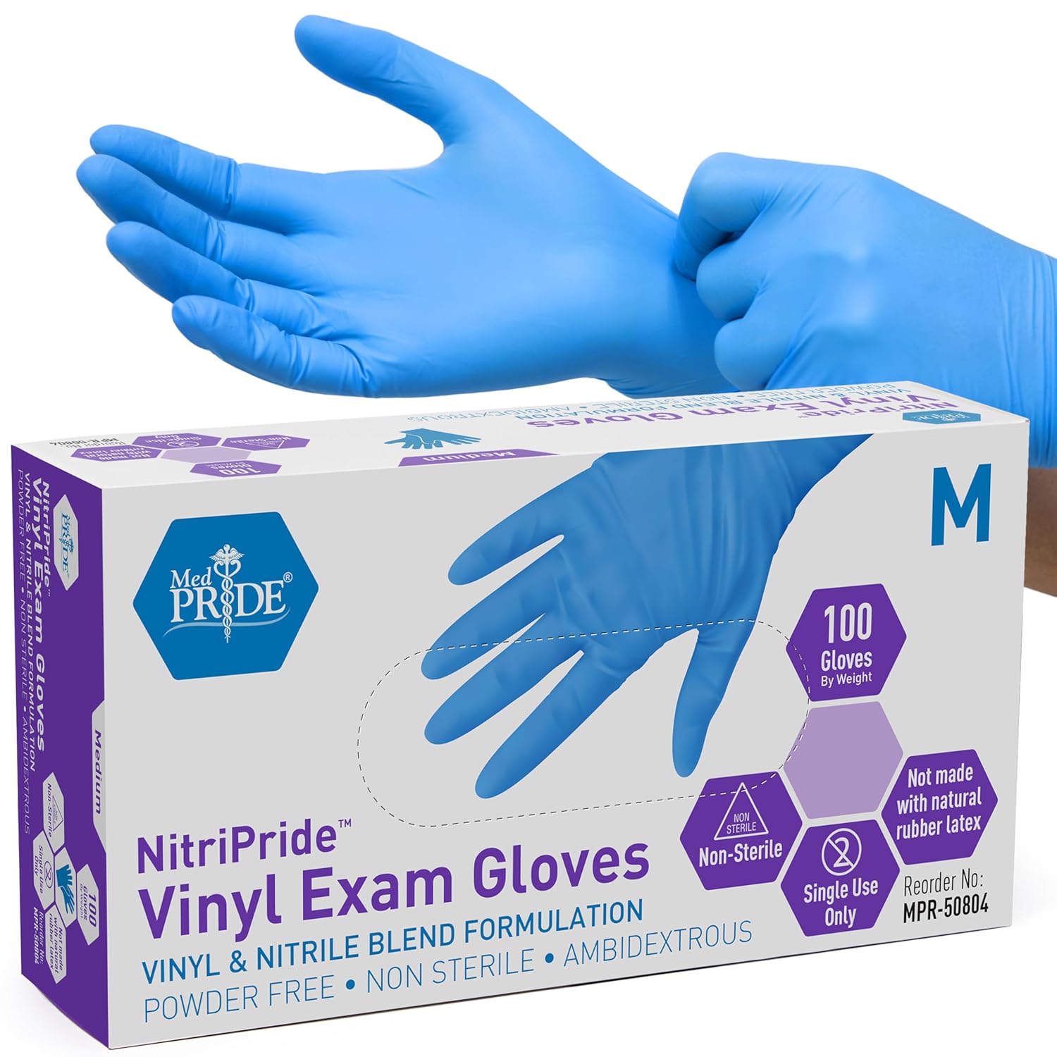 Powder-Free Nitrile/Vinyl Blen - Latex Disposable Glove ulasan dan harga