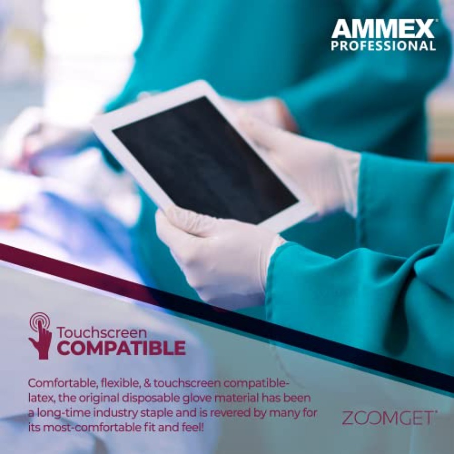 AMMEX White Latex Disposable E - Latex Disposable Glove ulasan dan harga