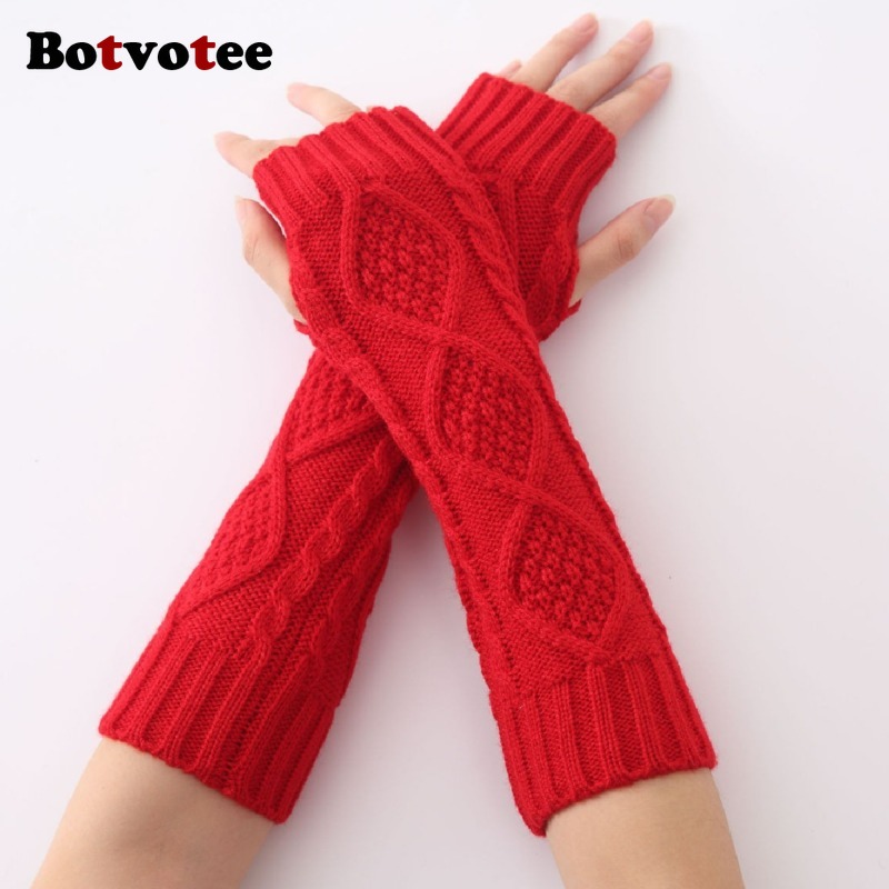 Botvotee Sleeves for Women Arm - Fingerless Glove Knit ulasan dan harga