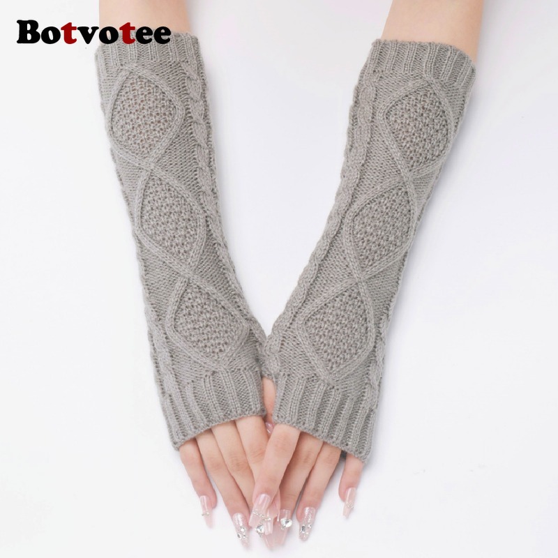 Botvotee Sleeves for Women Arm - Fingerless Glove Knit ulasan dan harga