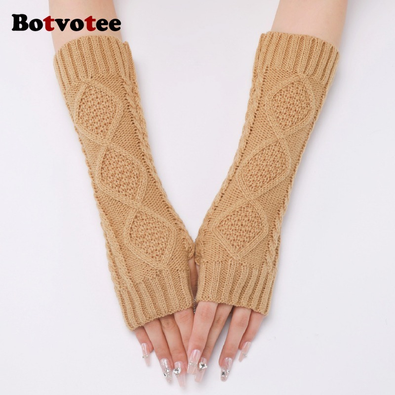 Botvotee Sleeves for Women Arm - Fingerless Glove Knit ulasan dan harga
