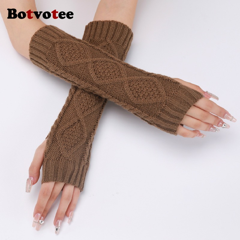 Botvotee Sleeves for Women Arm - Fingerless Glove Knit ulasan dan harga