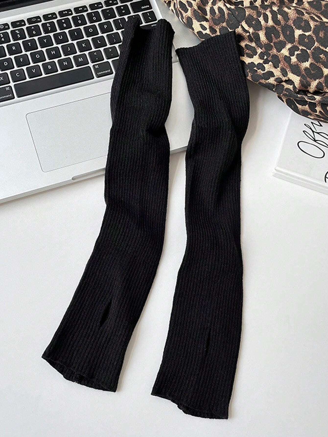 Black Fingerless Knitted Glove - Fingerless Glove Knit ulasan dan harga