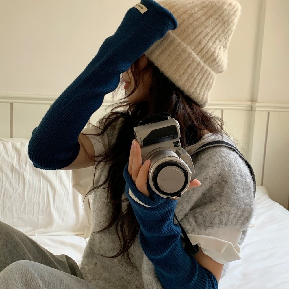Korean Style Knitted Warm Slee - Fingerless Glove Knit ulasan dan harga