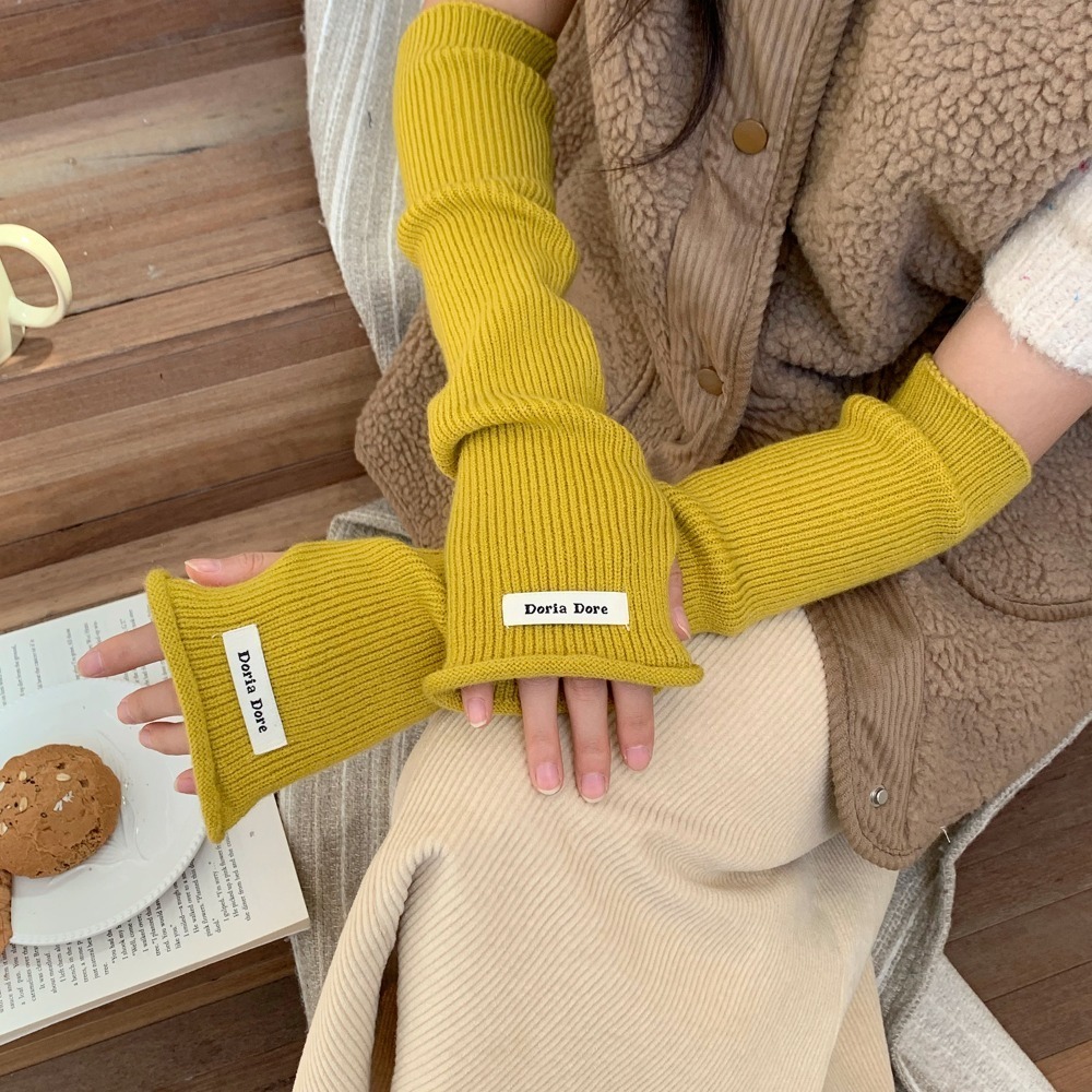 Korean Style Knitted Warm Slee - Fingerless Glove Knit ulasan dan harga
