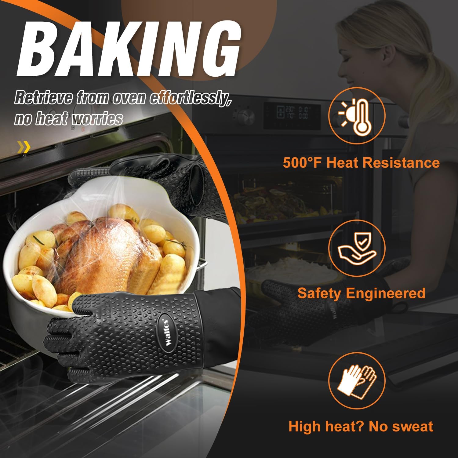 Heat Resistant Silicone BBQ Gl - Heat Resistant Glove ulasan dan harga