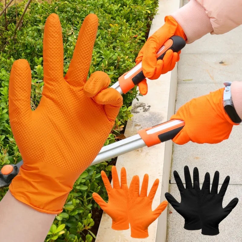 Heavy Duty Orange Nitrile Glov - Nitrile Mechanic Glove ulasan dan harga