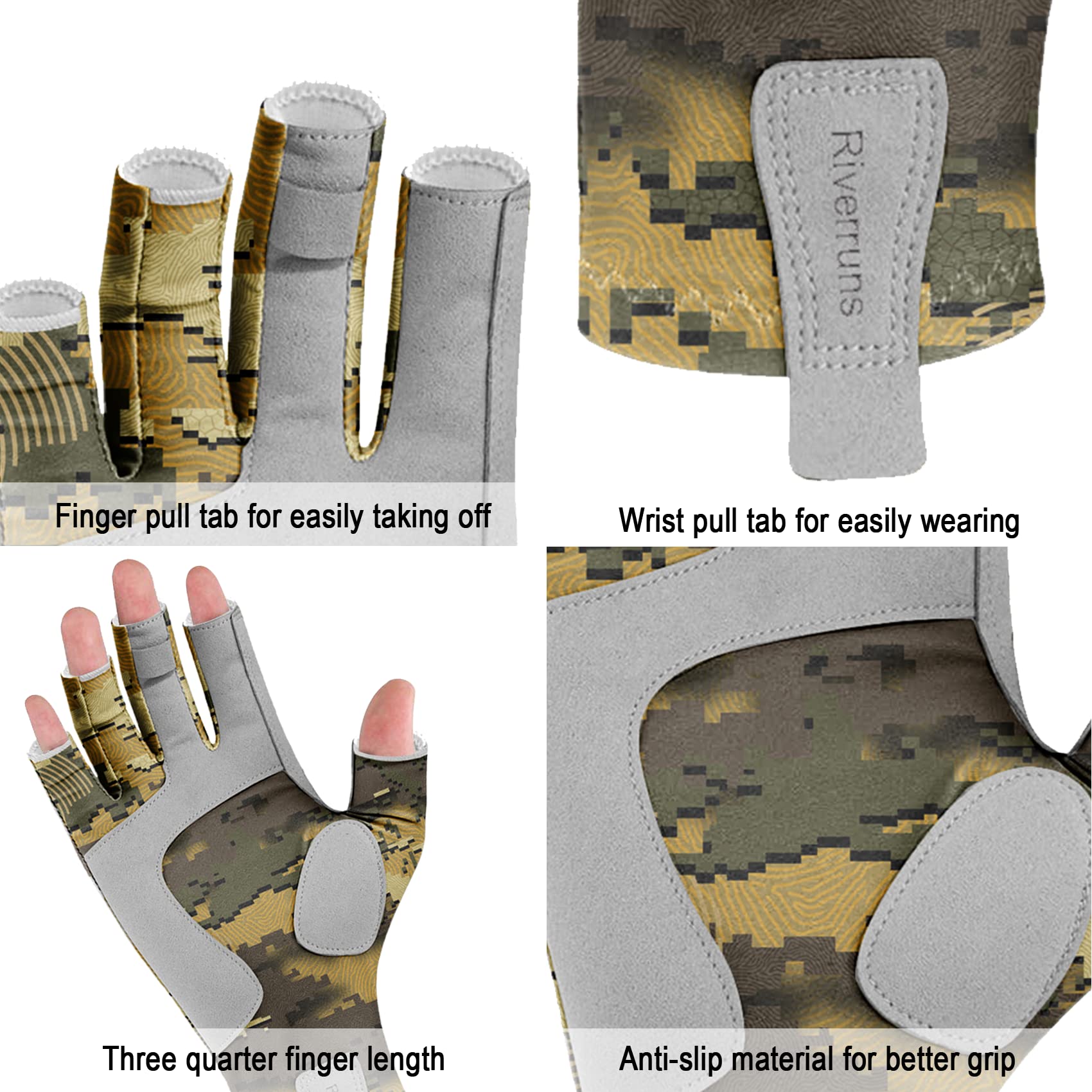 Riverruns Fingerless Fishing G - Cycling Glove Padded ulasan dan harga