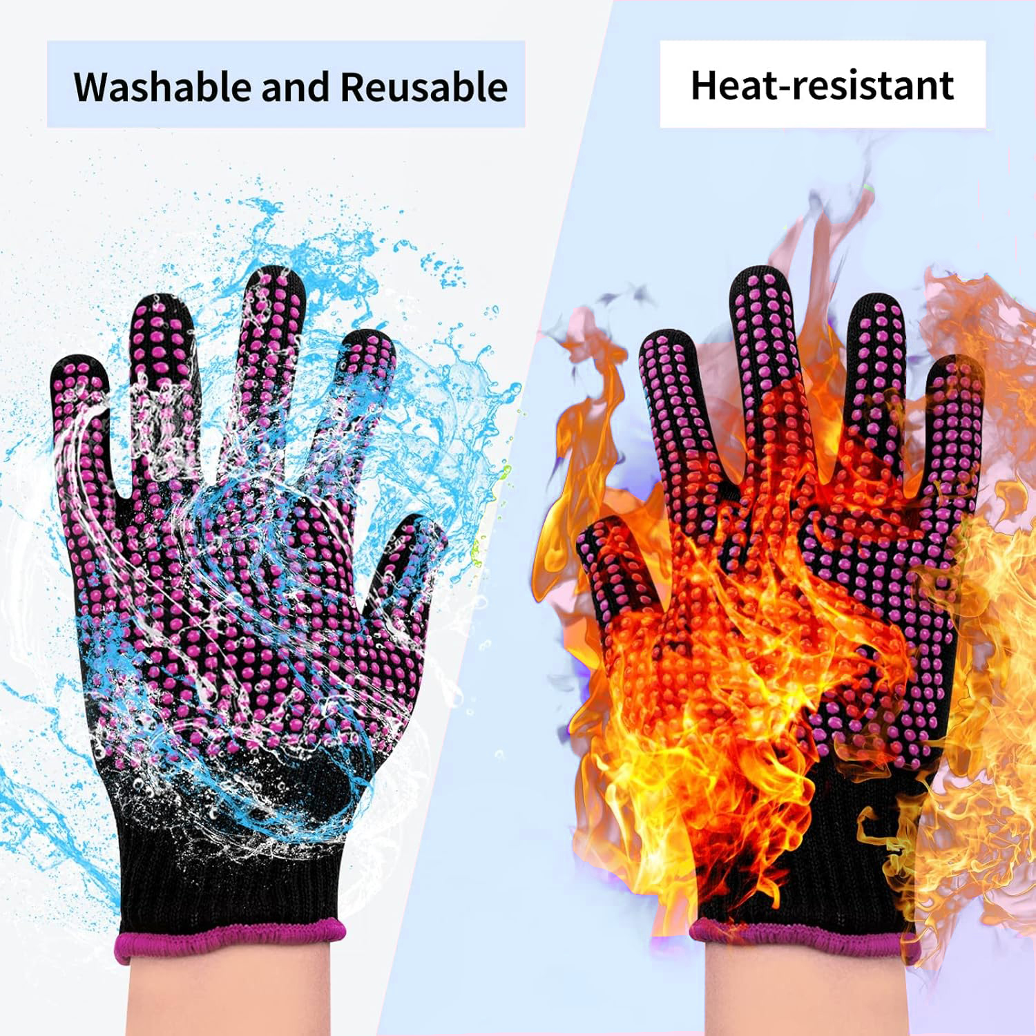 1 Pair Barbecue Anti-scald Glo - Oven Mitt Silicone ulasan dan harga