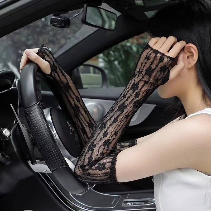 Summer Mesh Flower Lace Finger - Fingerless Glove Knit ulasan dan harga