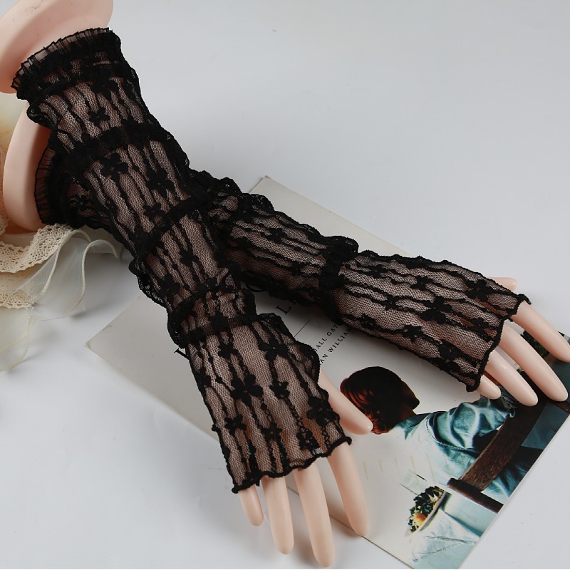 Summer Mesh Flower Lace Finger - Fingerless Glove Knit ulasan dan harga