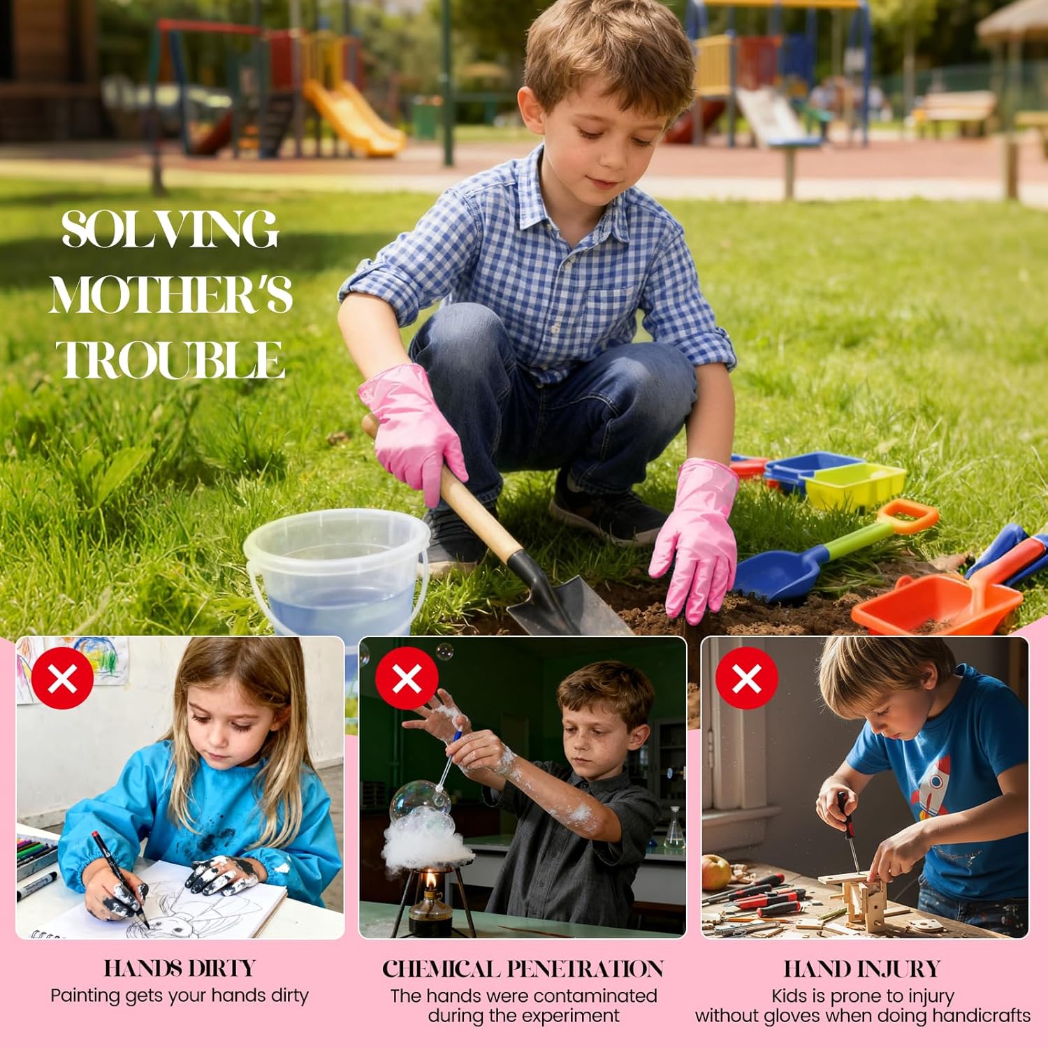 Kids Disposable Gloves for 3-8 - Latex Disposable Glove ulasan dan harga