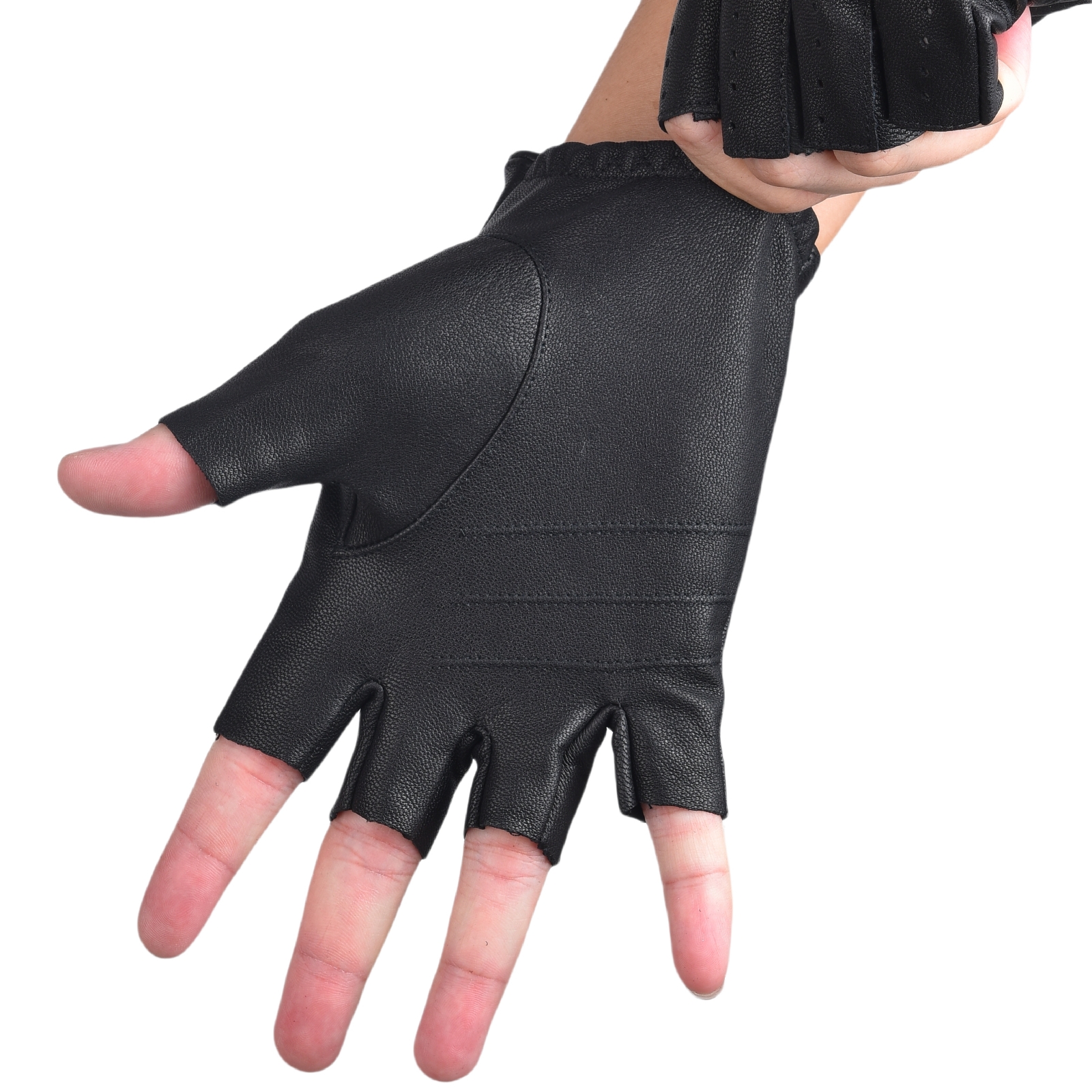 Mens Fingerless Gloves Half Fi - Leather Driving Glove ulasan dan harga