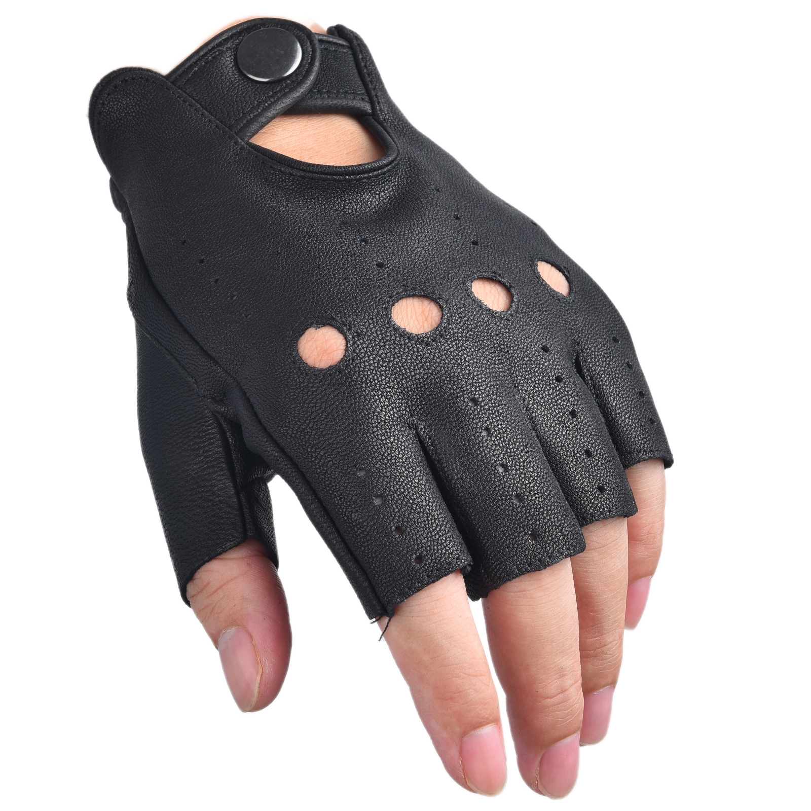 Mens Fingerless Gloves Half Fi - Leather Driving Glove ulasan dan harga